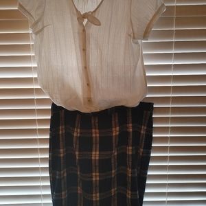 Modcloth Shirt and Skirt Outfit!